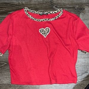 shein red cheetah tee